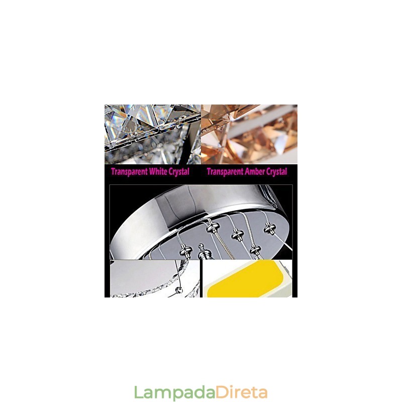 Luminária pendente Lustre de iluminação transparente OU âmbar K9 Cristal Duplo Coração em forma de Lâmpadas de teto Luzes