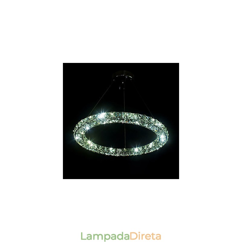 Luminária pendente de cristal moderna, única, D40CM, três lados, K9, cristal, luzes de teto internas, luminárias