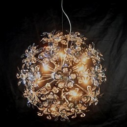 Luminária pendente moderna contemporânea em cristal cromado