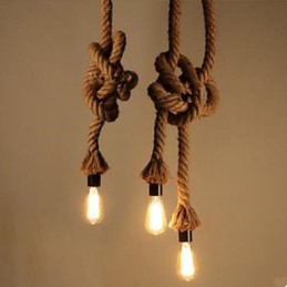 Lustre criativo de corda de cânhamo