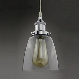 Moderno vidro cromado vintage industrial retro encaixe edison pingente luz café varanda luz
