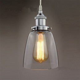 Moderno vidro cromado vintage industrial retro encaixe edison pingente luz café varanda luz