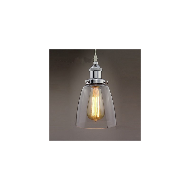 Moderno vidro cromado vintage industrial retro encaixe edison pingente luz café varanda luz
