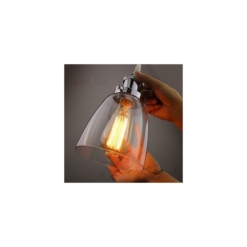 Moderno vidro cromado vintage industrial retro encaixe edison pingente luz café varanda luz