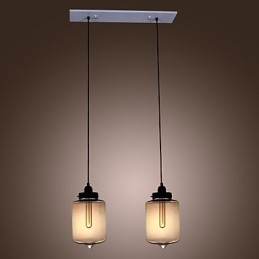 Luminária pendente de vidro moderna com 2 luzes em design de garrafa transparente