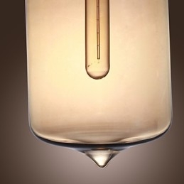 Luminária pendente de vidro moderna com 2 luzes em design de garrafa transparente