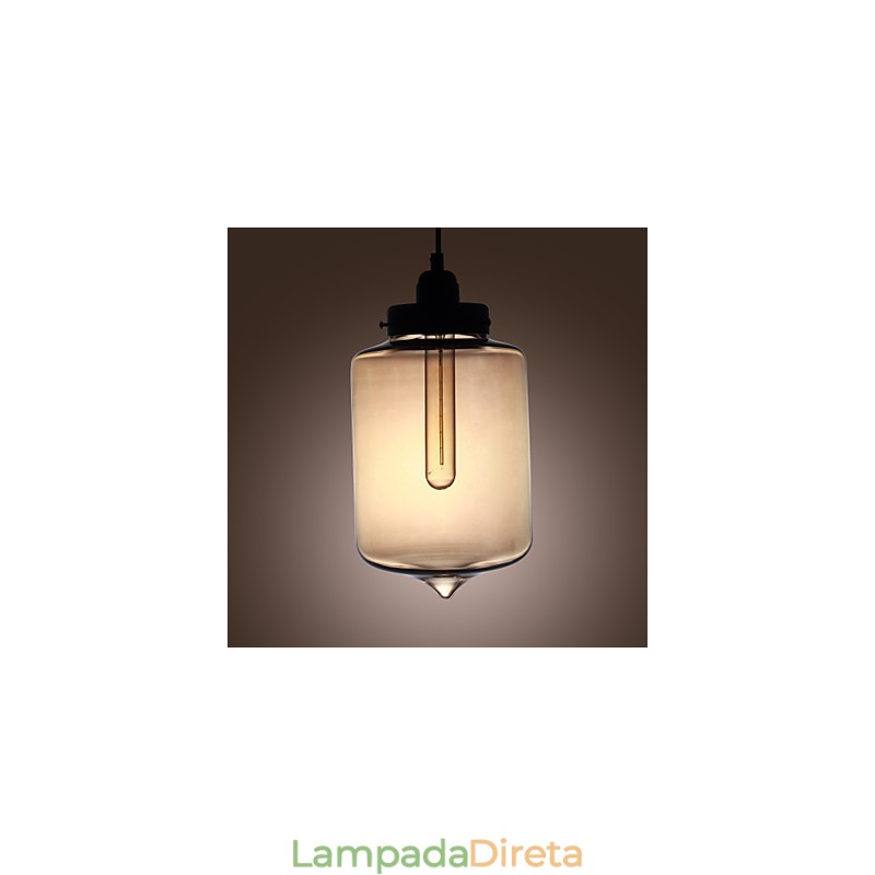 Luminária pendente de vidro moderna com 2 luzes em design de garrafa transparente