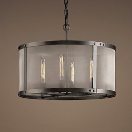 Luminária pendente de 4 luzes com cúpula transparente