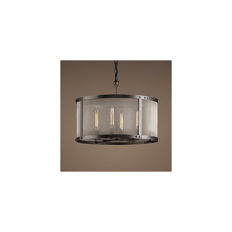 Luminária pendente de 4 luzes com cúpula transparente
