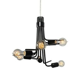 Pendente de 6 luzes característico moderno estilo norte-americano em preto