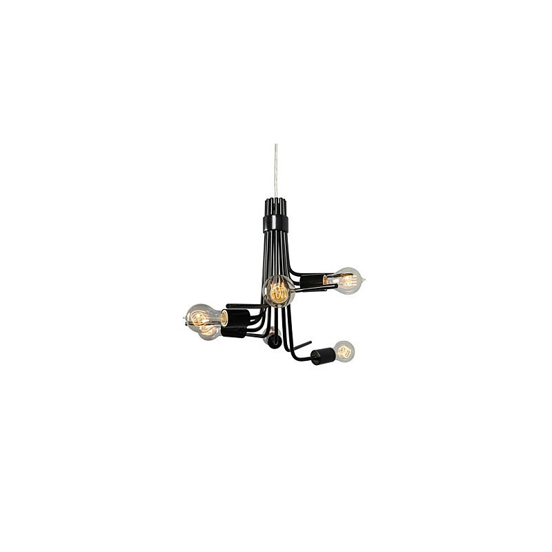 Pendente de 6 luzes característico moderno estilo norte-americano em preto