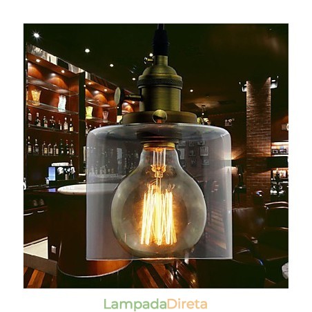 Vidro latão retro vintage industrial ART café garagem pingente luz Vidro latão retro vintage industrial ART café garagem pingente luz