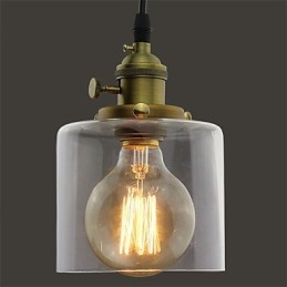Vidro latão retro vintage industrial ART café garagem pingente luz
