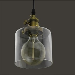 Vidro latão retro vintage industrial ART café garagem pingente luz