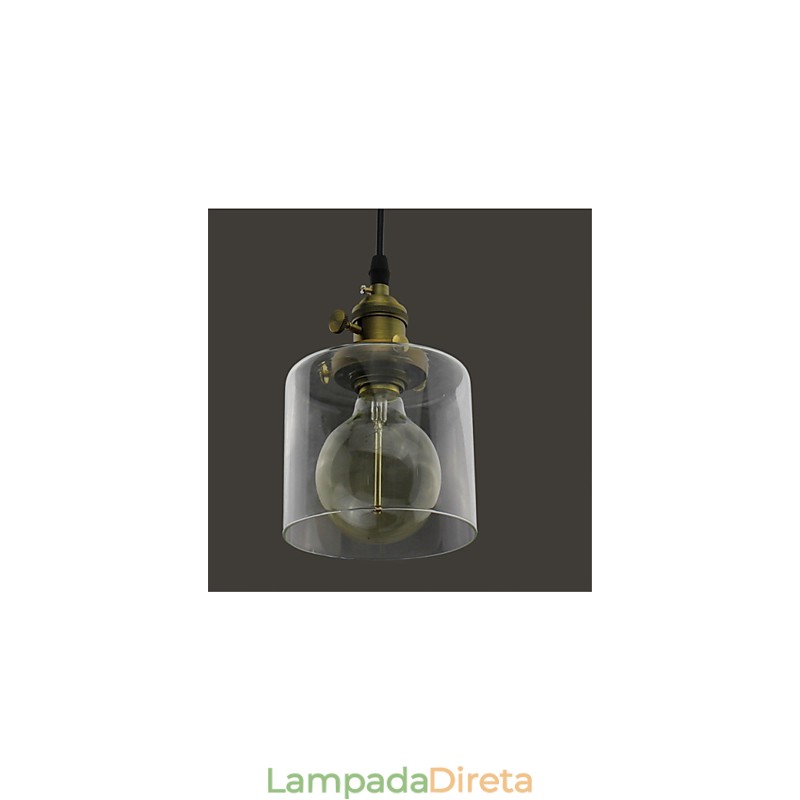 Vidro latão retro vintage industrial ART café garagem pingente luz