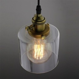 Vidro latão retro vintage industrial ART café garagem pingente luz