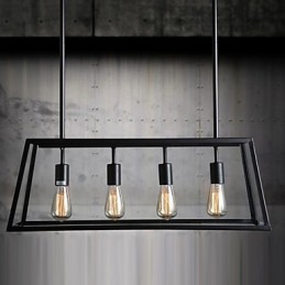 Lustre de metal galvanizado estilo rústico mini lodge