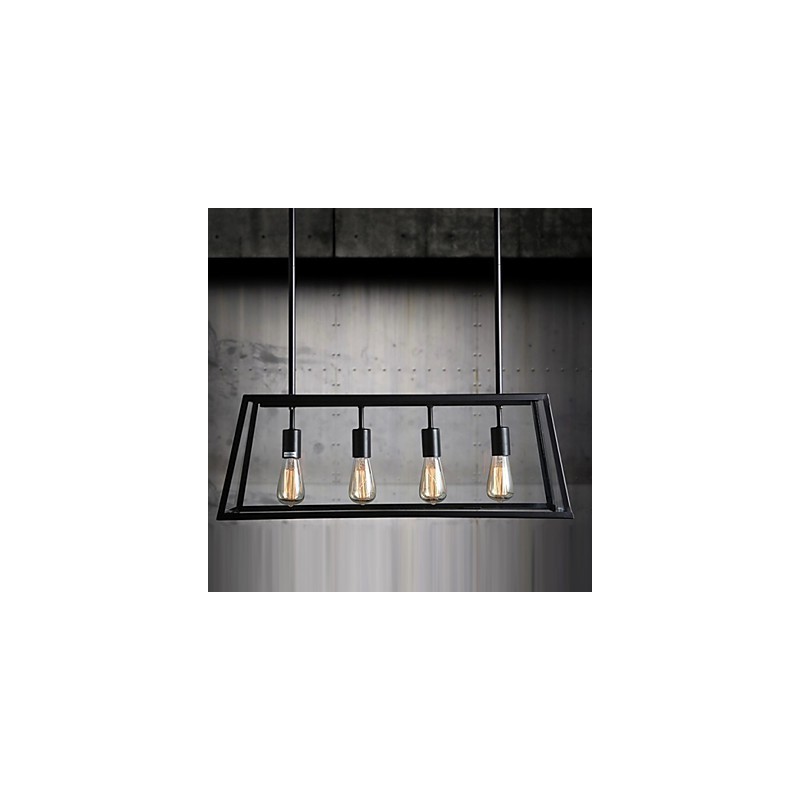 Lustre de metal galvanizado estilo rústico mini lodge