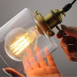 Vidro latão retro vintage industrial ART café garagem pingente luz