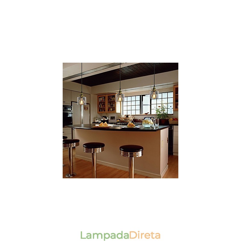 Vidro latão retro vintage industrial ART café garagem pingente luz