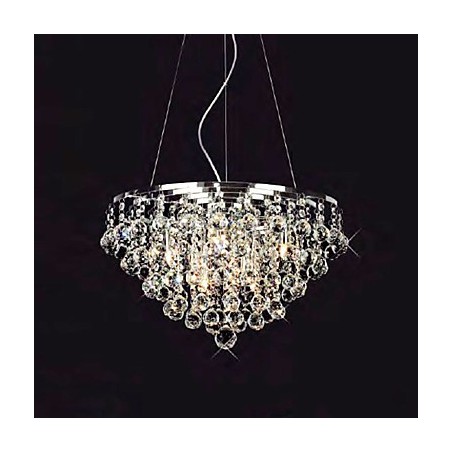 Luminária pendente de cristal com 8 luzes em formato redondo Luminária pendente de cristal com 8 luzes em formato redondo