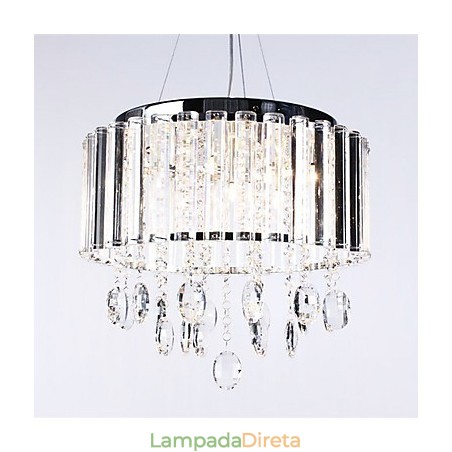Luminária pendente de cristal com 3 luzes Luminária pendente de cristal com 3 luzes