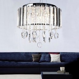 Luminária pendente de cristal com 3 luzes