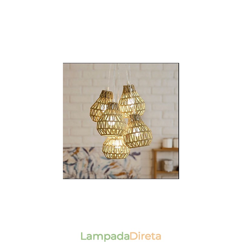 Cage Rope Creative RETRO Art Lustre de 5 cabeças