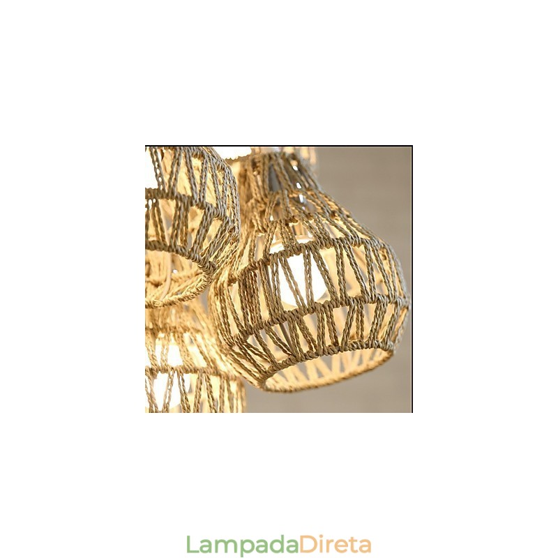 Cage Rope Creative RETRO Art Lustre de 5 cabeças