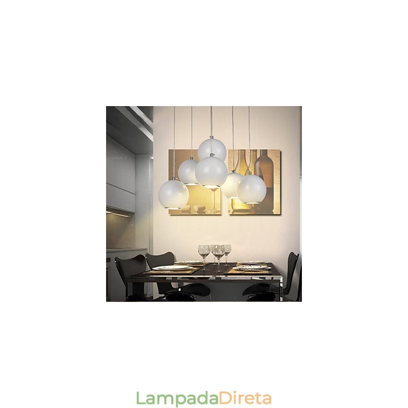 Luminária pendente moderna estilo mini globo de alta qualidade com design de café