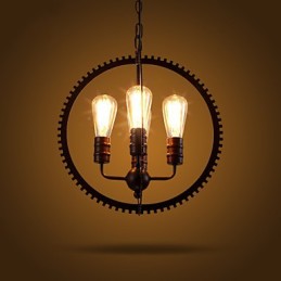 Luminárias pendentes retrô criativas Lustre de ferro forjado estilo country americano