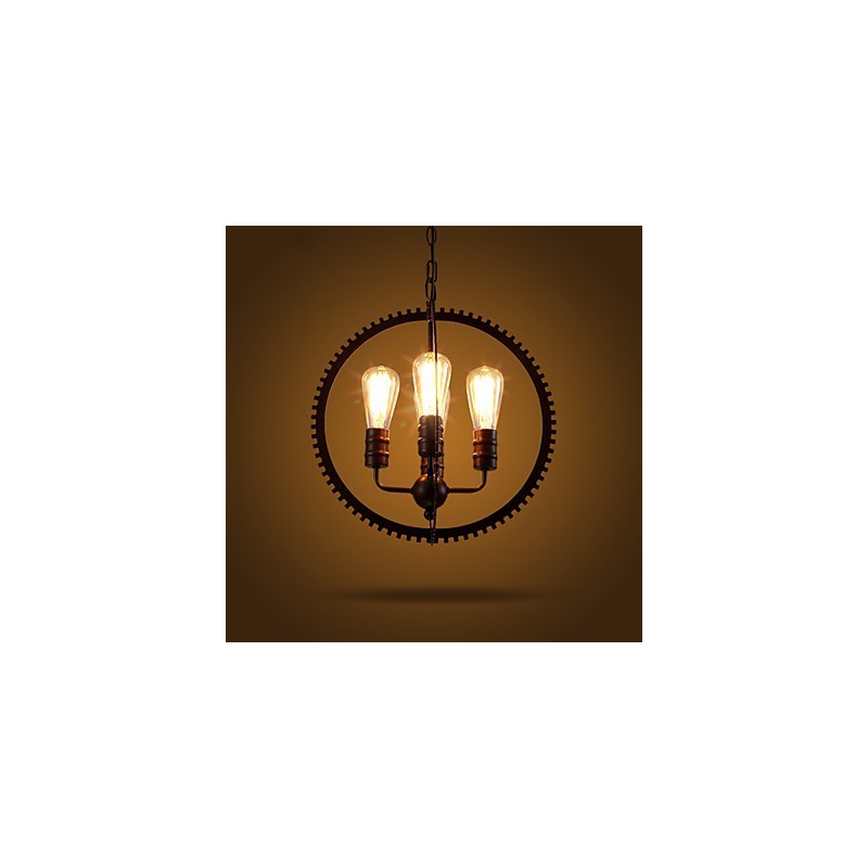 Luminárias pendentes retrô criativas Lustre de ferro forjado estilo country americano