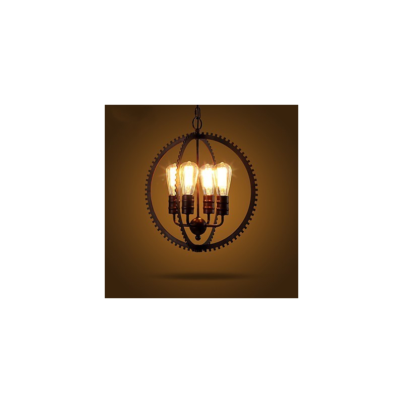 Luminárias pendentes retrô criativas Lustre de ferro forjado estilo country americano