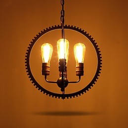 Luminárias pendentes retrô criativas Lustre de ferro forjado estilo country americano