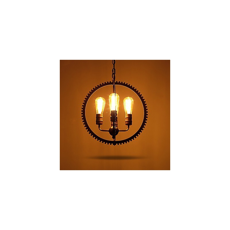 Luminárias pendentes retrô criativas Lustre de ferro forjado estilo country americano