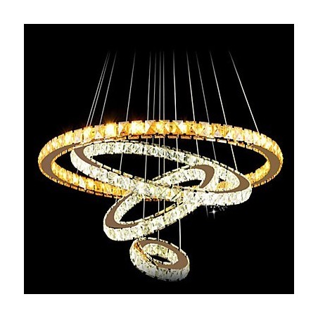 Lustre de teto de cristal pendente K9 cristal transparente redondo 4 anéis anel grande (branco quente) outro (branco frio) Lustre de teto de cristal pendente K9 cristal transparente redondo 4 anéis anel grande (branco quente) outro (branco frio)