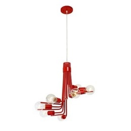 Pendente de 8 luzes característico moderno estilo norte-americano em vermelho