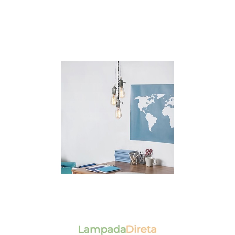 Luminária pendente de metal estilo vintage clássico tradicional mini