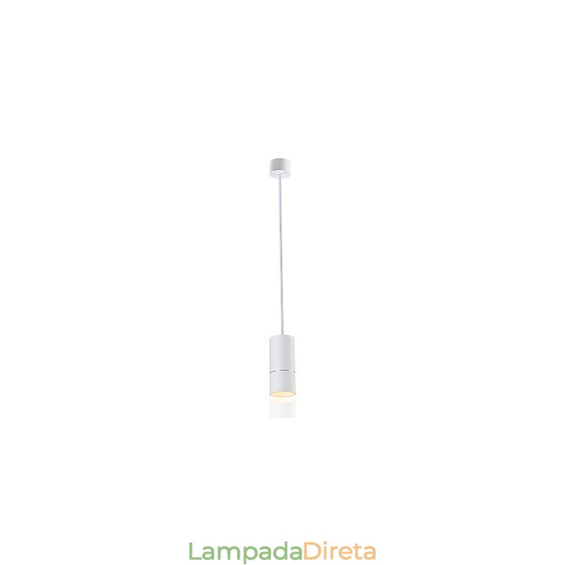 GE 05032 8W 136mm 1 Luz Mini Pendente Branco Pó com Alumínio