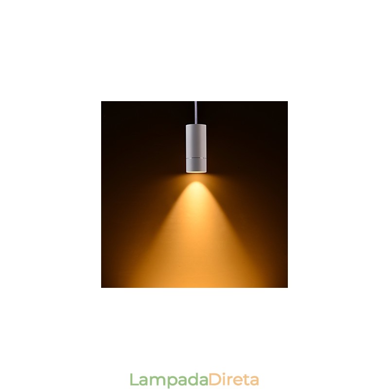 GE 05032 8W 136mm 1 Luz Mini Pendente Branco Pó com Alumínio