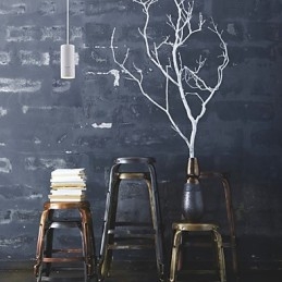 GE 05032 8W 136mm 1 Luz Mini Pendente Branco Pó com Alumínio