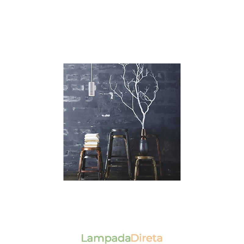 GE 05032 8W 136mm 1 Luz Mini Pendente Branco Pó com Alumínio