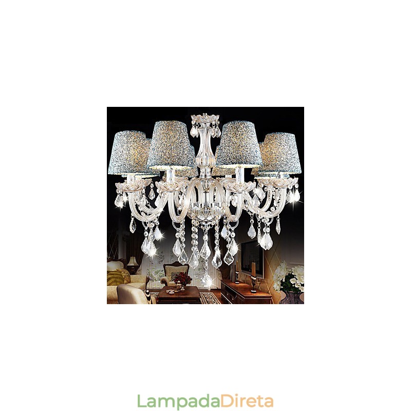 Abajur de lustre de cristal transparente K9 incluso