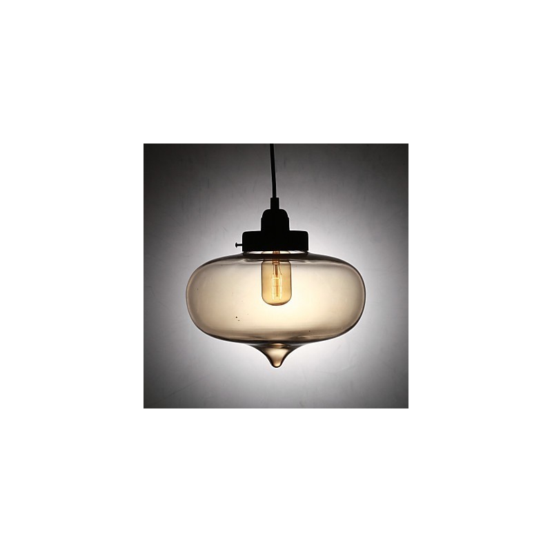 Luminária pendente moderna de vidro transparente com 2 luzes em design de bolhas