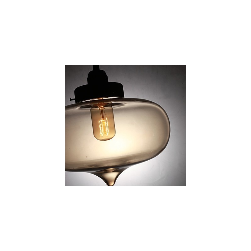 Luminária pendente moderna de vidro transparente com 2 luzes em design de bolhas