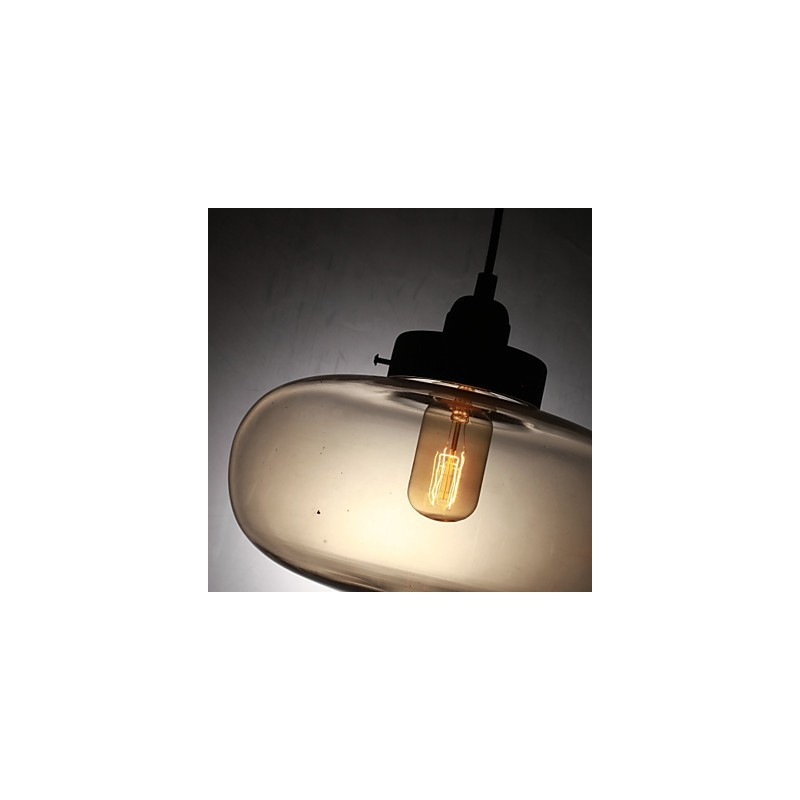 Luminária pendente moderna de vidro transparente com 2 luzes em design de bolhas