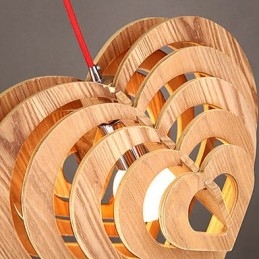 Lustre Mini Estilo Lanterna Madeira Bambu