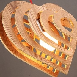 Lustre Mini Estilo Lanterna Madeira Bambu