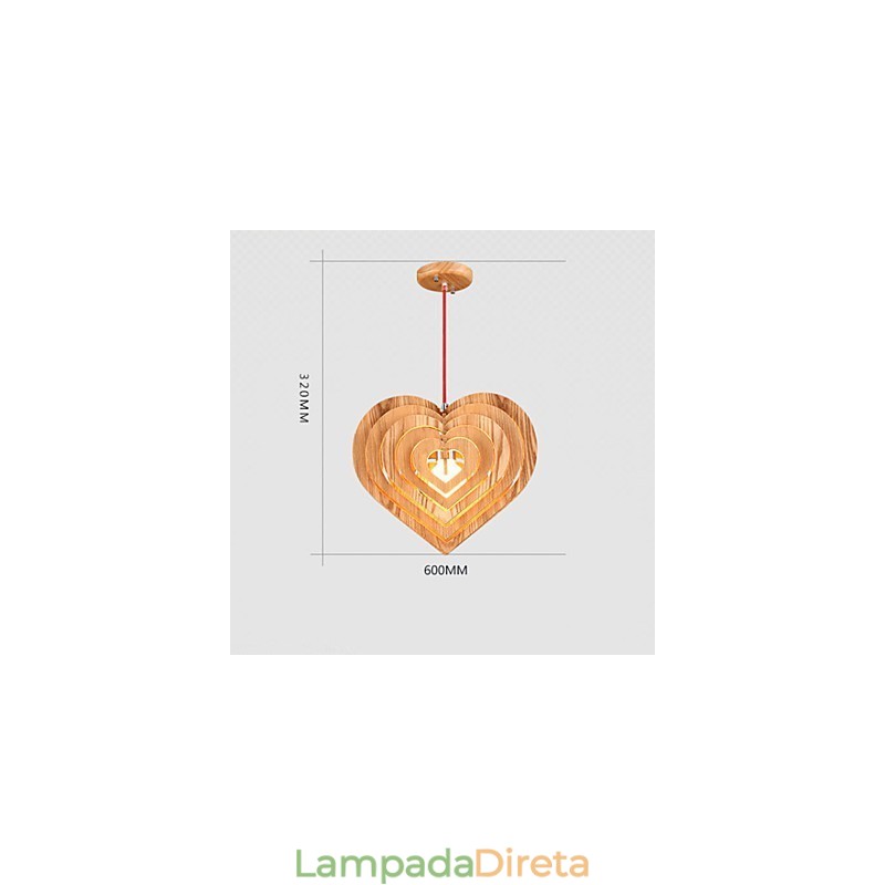 Lustre Mini Estilo Lanterna Madeira Bambu