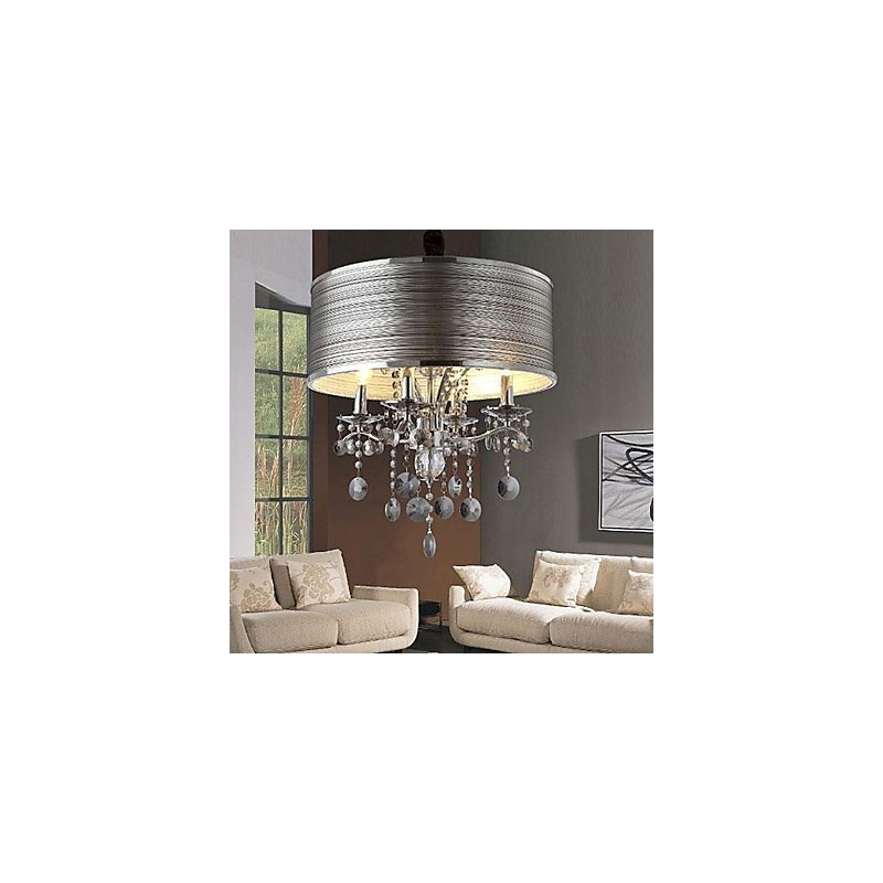 Luminária pendente de metal cristal contemporânea moderna